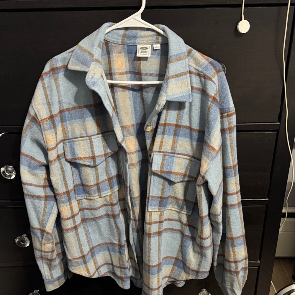 Plaid Button-Up Shirt Jacket